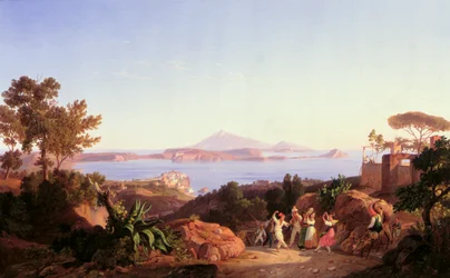 Vue du golfe de Pouzzoles avec le mont Solfatare, vers 1830